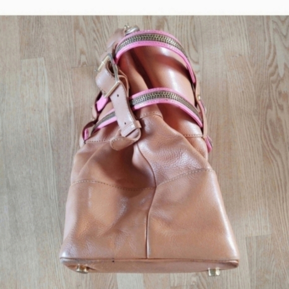 🍂🍁RARE Rebecca minkoff Devote tan pink leather tote purse - Picture 6 of 10